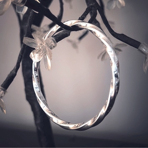 Genuine Sterling Silver Bangle Bracelet - Picture 2 of 11